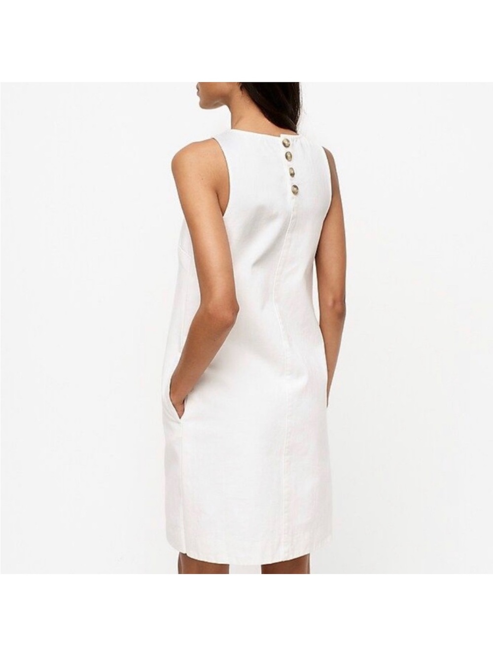 J. Crew Classic Sleeveless White Dress NWT - Picture 7 of 7